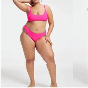 New American Always Fits Better Hot Pink High Waist Bikini Bottom Size 7 4XL